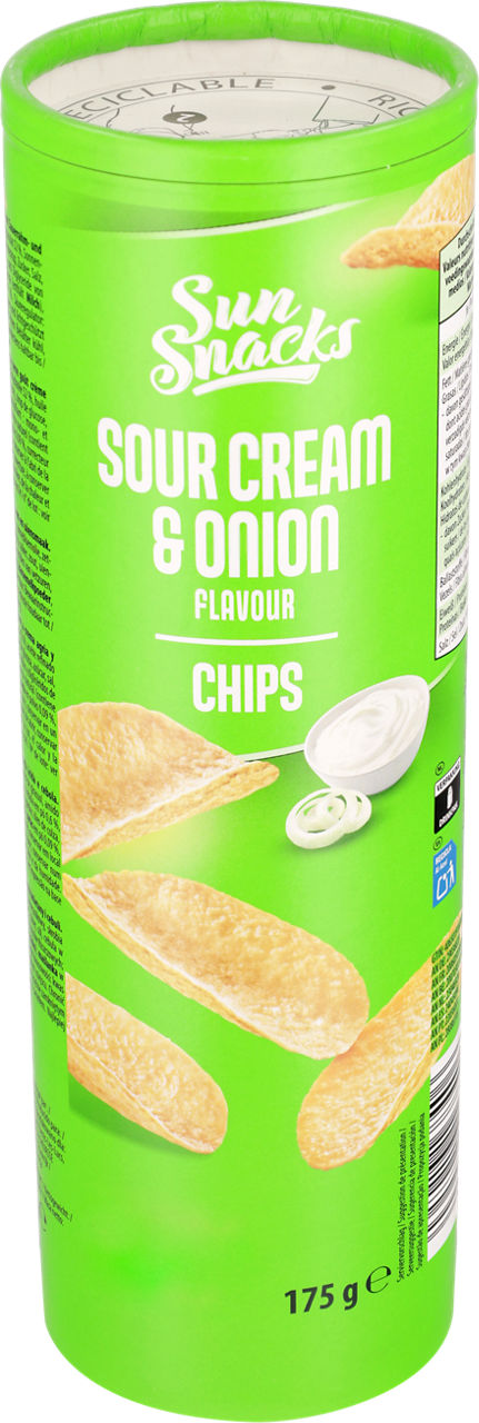 SUN SNACKS® - Aperitivo de patata sabor crema agria y cebolla