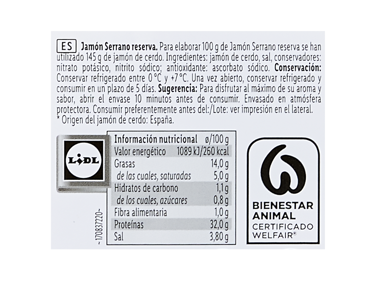 Jamón serrano reserva