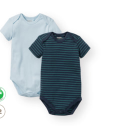 'Lupilu®' Body cruzado para bebé azulado pack 2 100% algodón