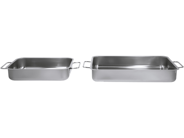 SILVERCREST® - Fuente para asar de acero inoxidable con rejilla / Fuente para asar de acero inoxidable, 2 piezas