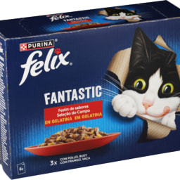 FELIX® - Comida húmeda para gatos con pollo y buey