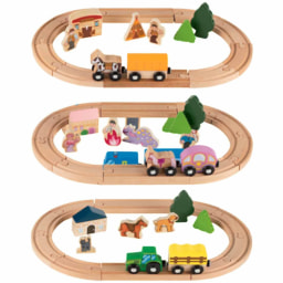 Set de tren de madera