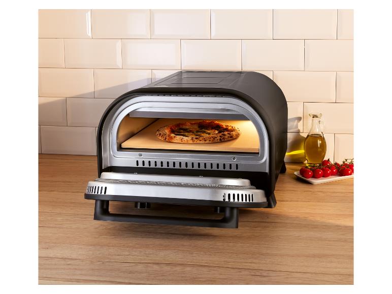 Horno de pizza eléctrico »SPE 2400 A1«, con piedra para pizza de cordierita.