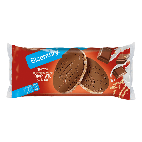 BICENTURY® - Tortitas de arroz integral con chocolate con leche