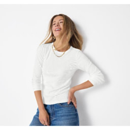 ESMARA® - Camiseta de manga larga de canalé para mujer