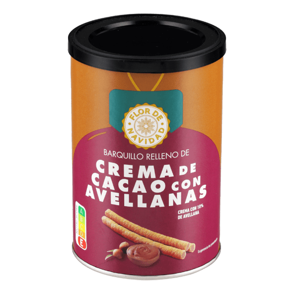 FLOR DE NAVIDAD® - Barquillos rellenos de chocolate con avellanas