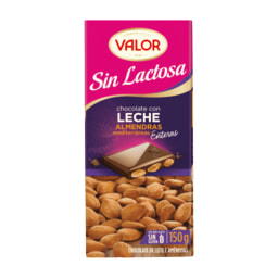 VALOR® Chocolate con leche sin lactosa con almendras enteras