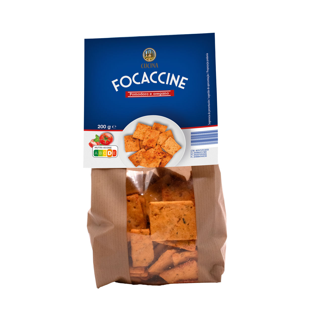 CUCINA® - Galletas saladas sabor tomate y orégano