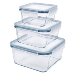 Set de recipientes herméticos de vidrio
