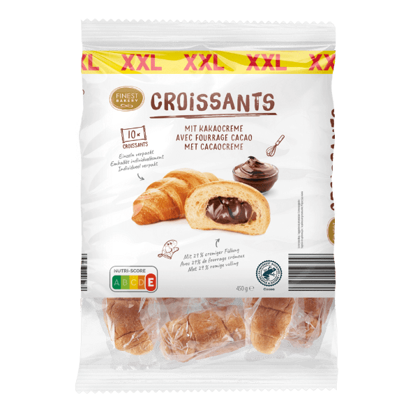 FINEST BAKERY® - Croissants con crema de cacao y avellanas XXL