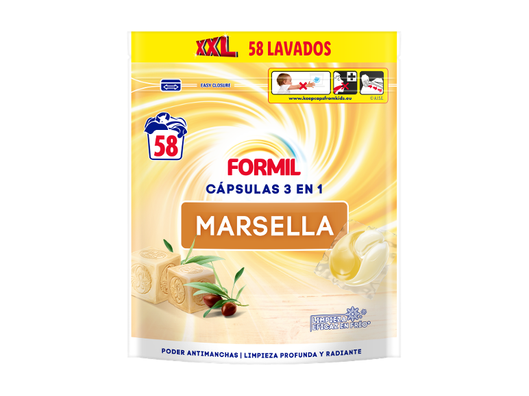 Detergente en cápsulas universal 3 en 1
