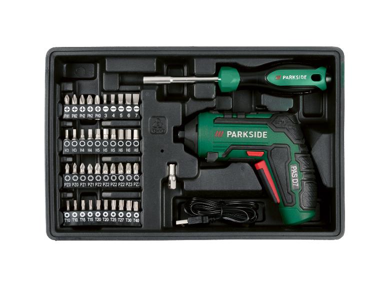 Caja de herramientas con atornillador a batería de 4 V »PWBM A1«, 92 piezas.