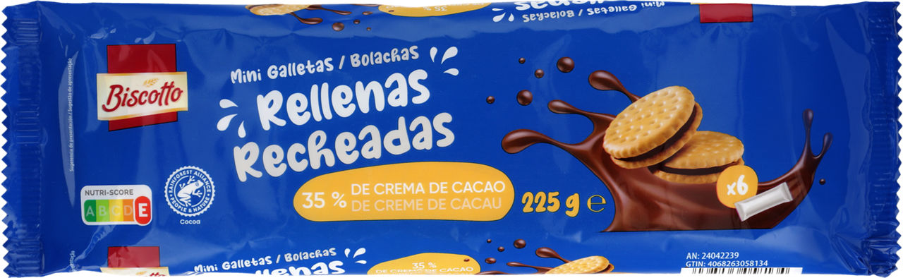 BISCOTTO® - Minigalletas rellenas de crema de cacao