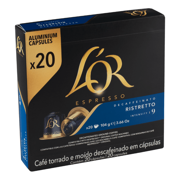L'OR® - Cápsulas de café ristretto descafeinado