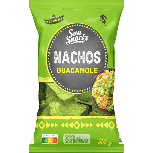SUN SNACKS® - Tortilla chips sabor guacamole