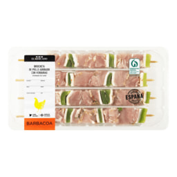 Pinchos de pollo adobado con verduras