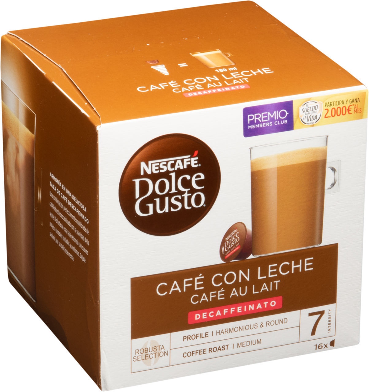 DOLCE GUSTO® - Cápsulas de café con leche descafeinado