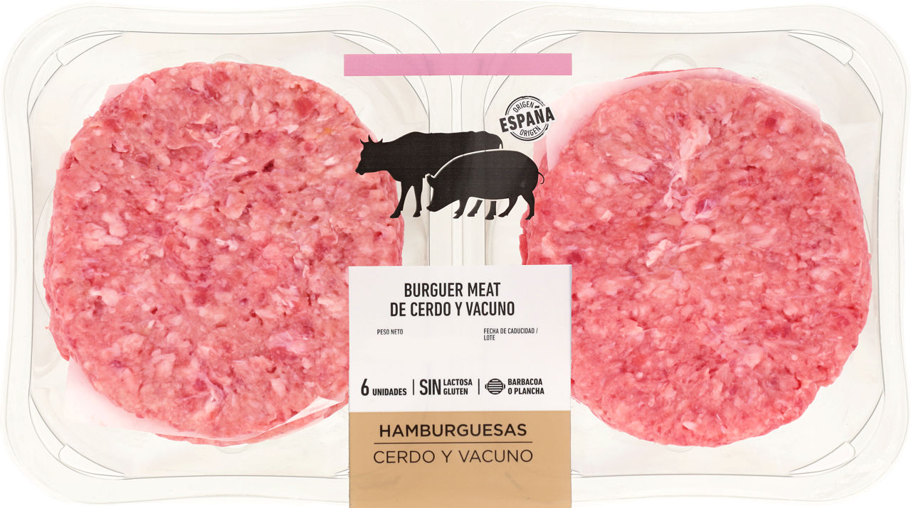Burger meat de vacuno y cerdo