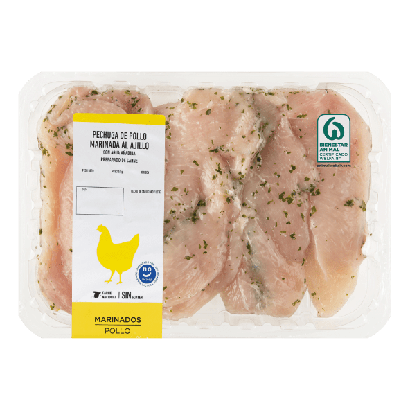 Pechuga de pollo al ajillo