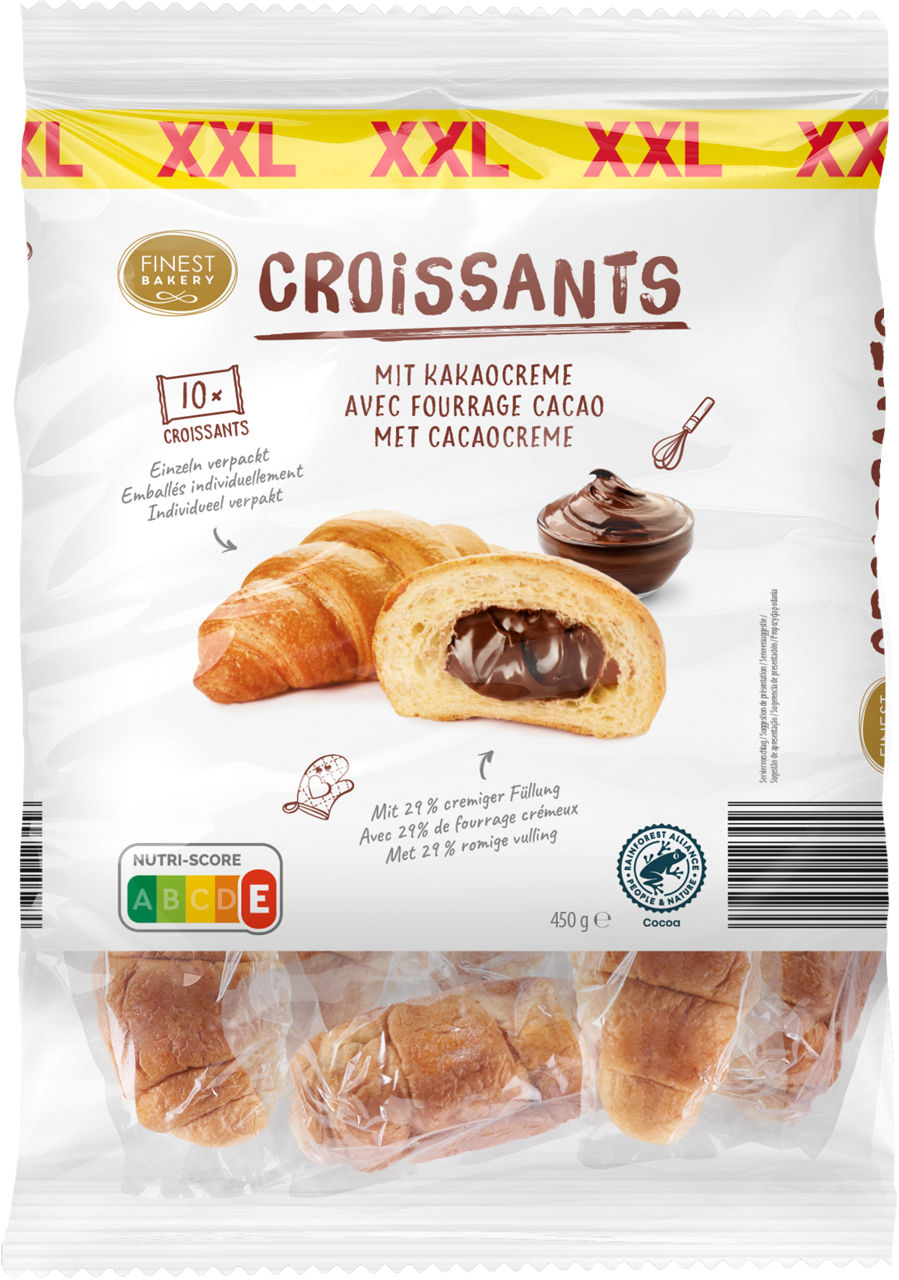 FINEST BAKERY® - Croissants con crema de cacao y avellanas XXL