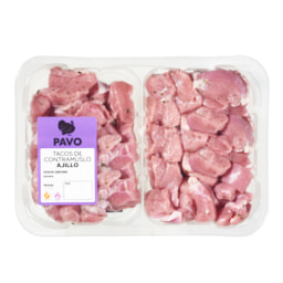 Tacos de contramuslo de pavo al ajillo