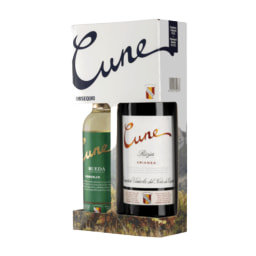 CUNE® Vino tinto crianza Rioja + botellín de vino blanco verdejo