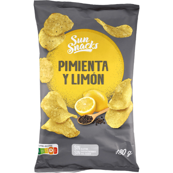 SUN SNACKS® - Patatas fritas sabor pimienta y limón