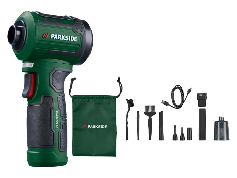 PARKSIDE® - Soplador universal a batería de 12V »PAUKGB A1«, con función de aspiración, batería integrada y puerto de carga USB-C.