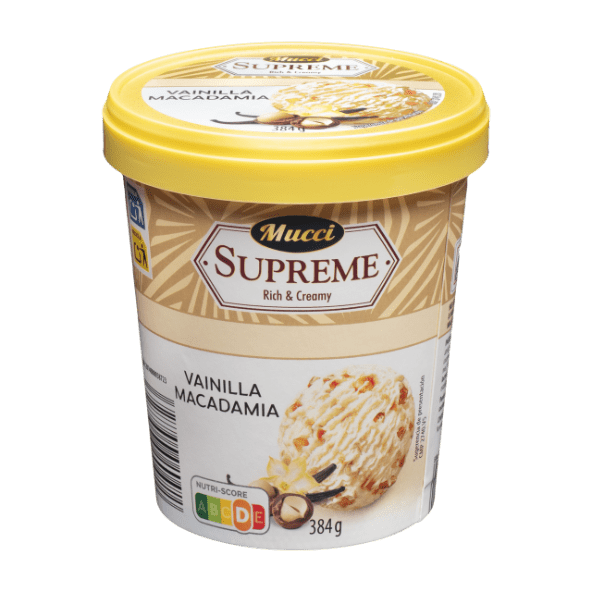MUCCI® - Tarrina de vainilla y nueces macadamia