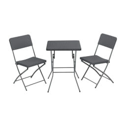 BELAVI® - Mesa con 2 sillas efecto ratán