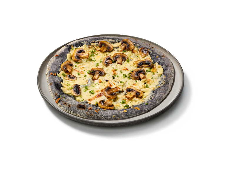 DELUXE - Pizza negra con champiñones