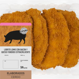 Libritos de cerdo con bacon y queso
