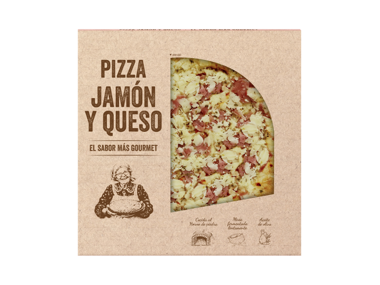 Pizza de jamón y queso