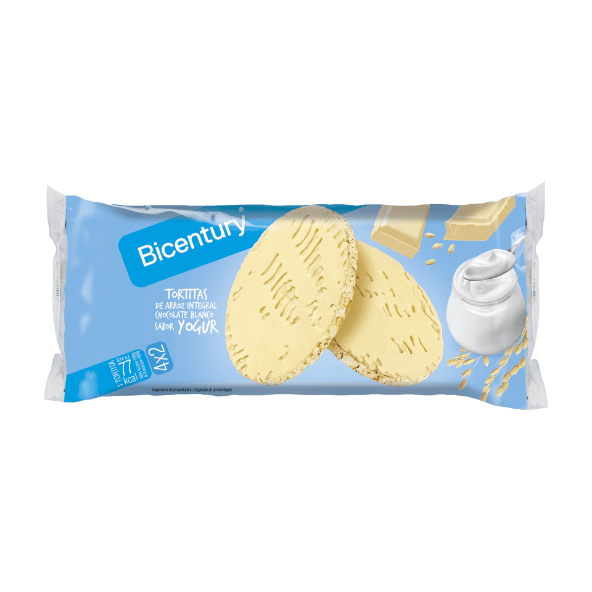 BICENTURY® - Tortitas de arroz integral con chocolate blanco sabor yogur