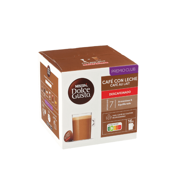 DOLCE GUSTO® - Cápsulas de café con leche descafeinado