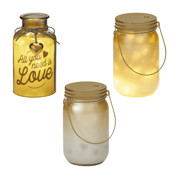 LIVING ART® - Botella con LED de San Valentín