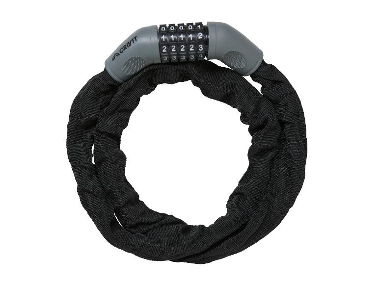 CRIVIT - Candado de cadena para bicicleta / Candado de cable blindado para bicicleta