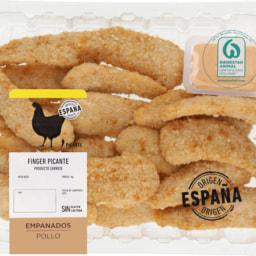 Fingers picantes de pollo con salsa baconesa