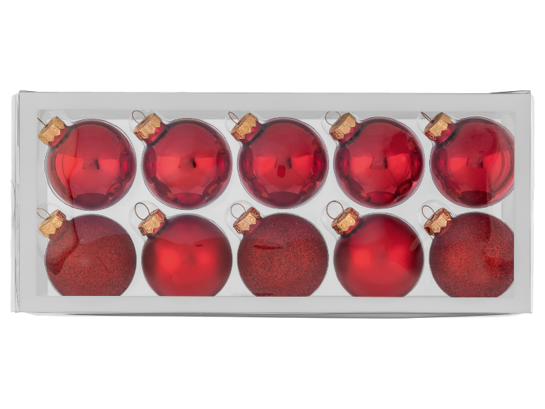 LIVARNO® - Bolas de Navidad de vidrio 10 / 24 piezas