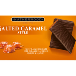 Láminas de chocolate y caramelo salado
