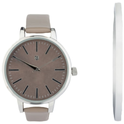 Set reloj y pulsera  de cuero marrón