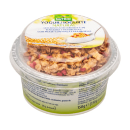 GUTBIO® - Yogur natural con mezcla de cereales con manzana y frambuesas