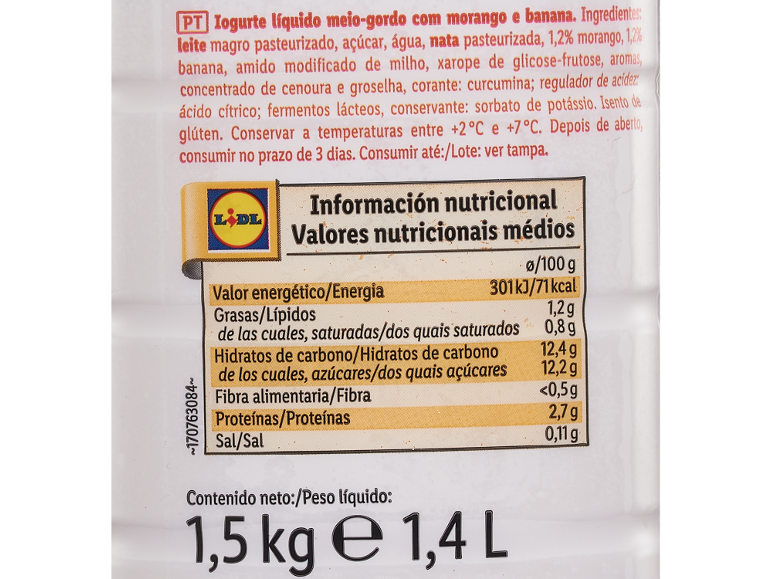 MILBONA - Frutas bebible de fresa y plátano