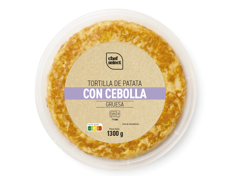 Tortilla gruesa de patata con cebolla