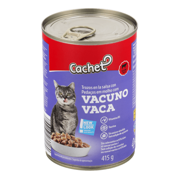 CACHET® - Comida en salsa  para gatos  con carne de vacuno  415g