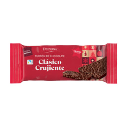 Favorina - Turrón crujiente de chocolate con leche clásico