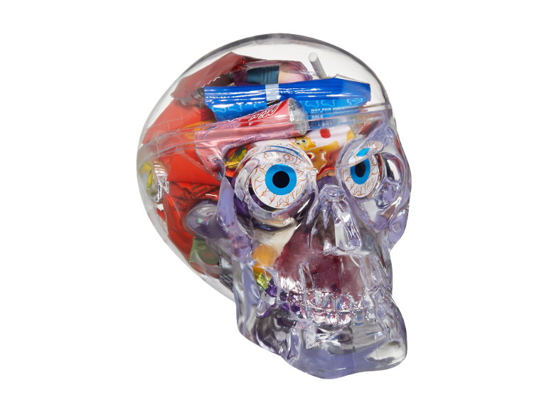 Calavera con golosinas