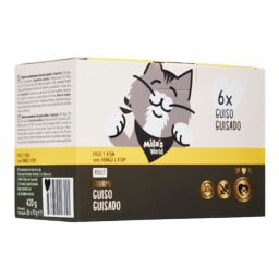 Guiso para gatos de pollo y atún