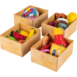 Set de cajas con alimentos de juguete