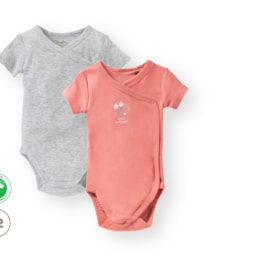 'Lupilu®' Body cruzado para bebé rosado pack 2 100% algodón